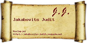 Jakabovits Judit névjegykártya